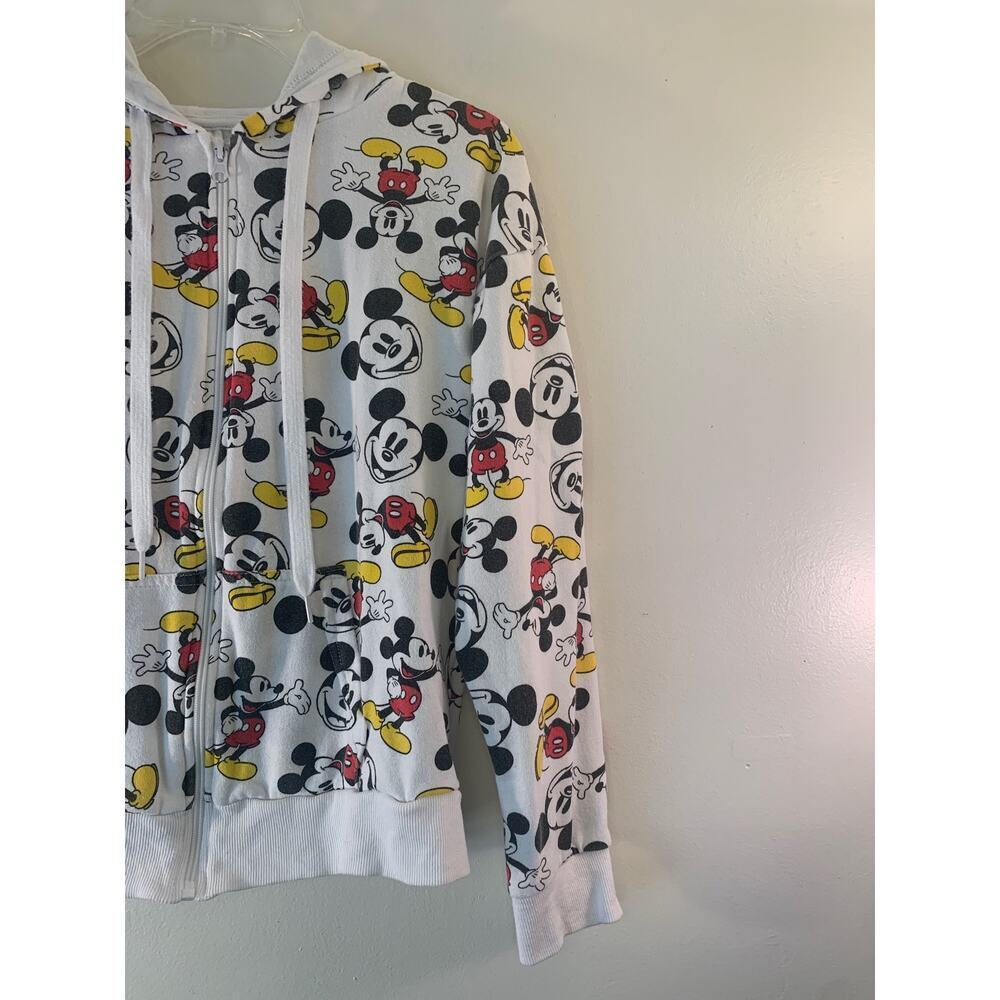 DISNEY Juniors All Over Print Mickey Mouse Full Zip Hoodie / Size: M 7-9 - Picture 4 of 8